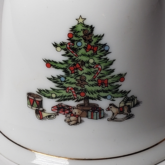 Vintage Japan Porcelan Holiday Hostess Bell Christmas Candle Holder Two Pieces - Picture 10 of 16